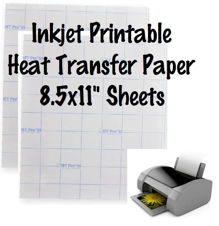 1 Sheet Jet-Opaque Inkjet Transfer Paper Printable Heat Transfer Vinyl Printable HTV 8.5x11" Sheets For Dark Fabric