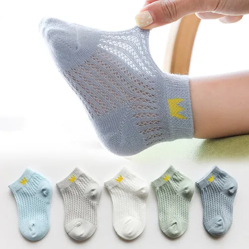 5 Pairs 1 To 12 Years Children's Socks 2022 Spring Summer Baby Boys