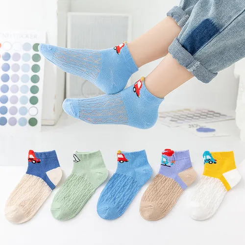 5 Pairs 1 To 12 Years Children's Socks 2022 Spring Summer Baby Boys