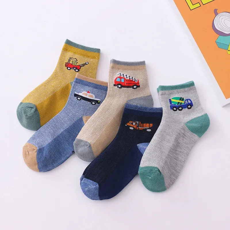 5 Pairs Kids Socks Cute Cartoon Bear Boys Girls Winter Socks Spring Autumn Soft Cotton Breathable Sport Children Socks Baby Sock