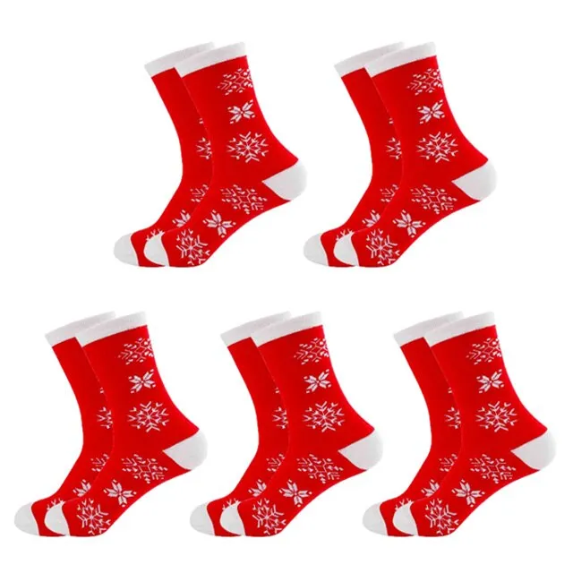 5 Pairs Men/Women Cotton Cartoon Christmas Socks Cute Santa Claus Elk Snow Funny Sock Happy Winter New Year Socks Christmas Gift