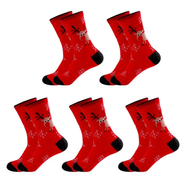 5 Pairs Men/Women Cotton Cartoon Christmas Socks Cute Santa Claus Elk Snow Funny Sock Happy Winter New Year Socks Christmas Gift