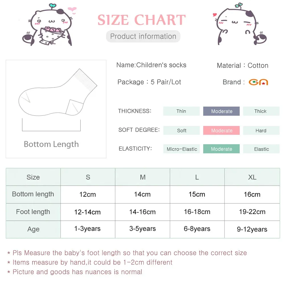 5 Pairs/Lot Children Cotton Socks Boy Girl Baby Cute Cartoon Breathable Mesh Socks For 1-12Y Teens Summer New Kids