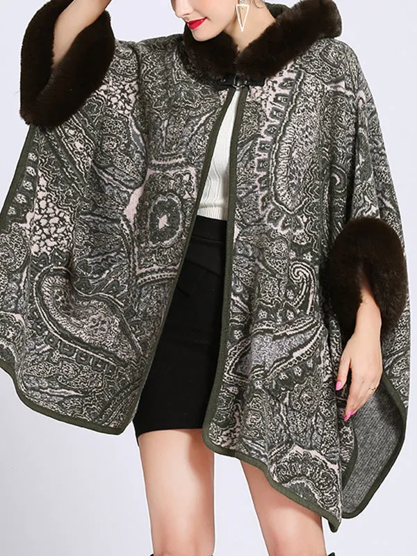 Amiable Outfitting Fluffy Plus Size Cape Cardigan