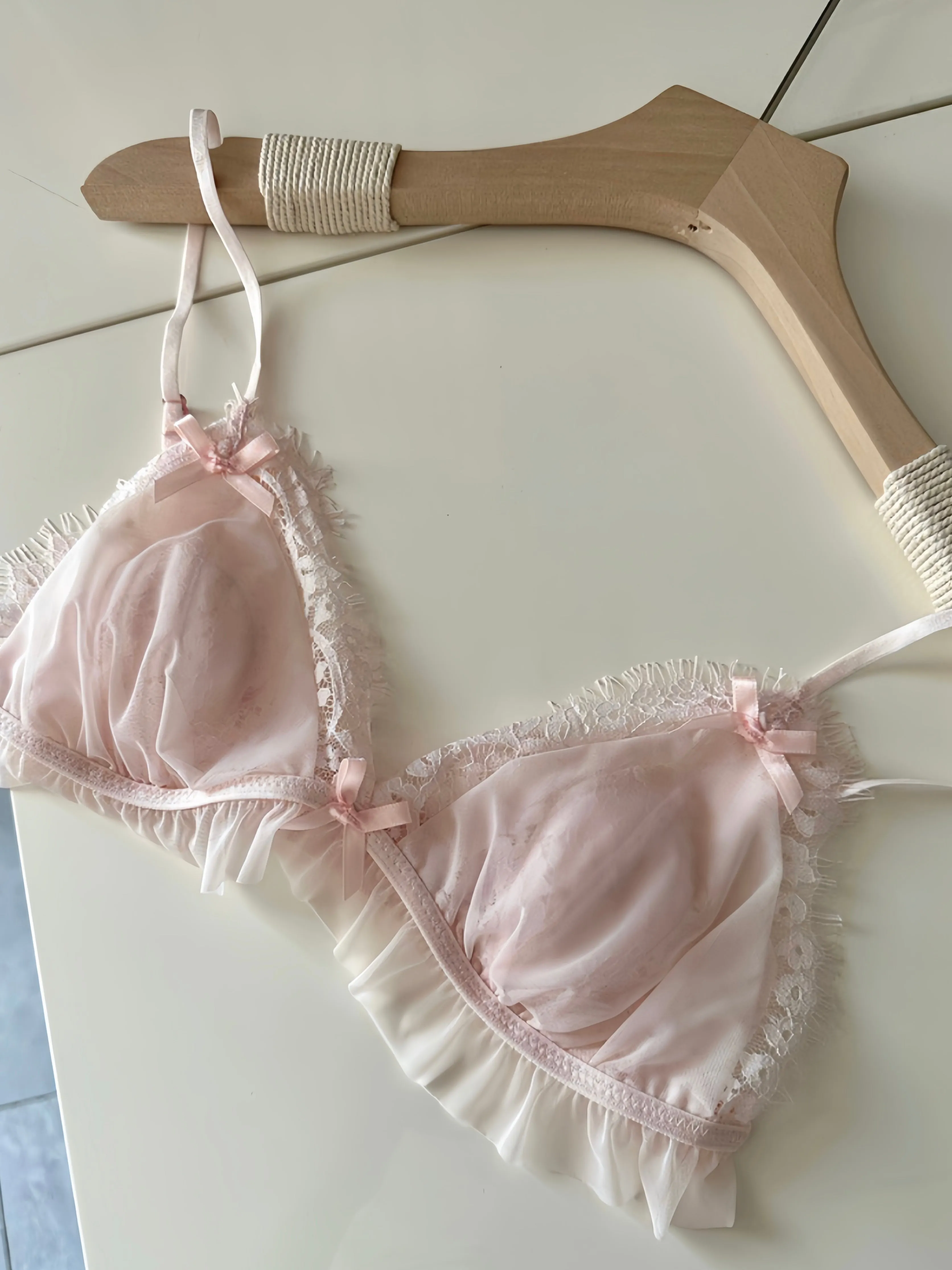 Angelic Soft Petals Lingerie Bralette Set