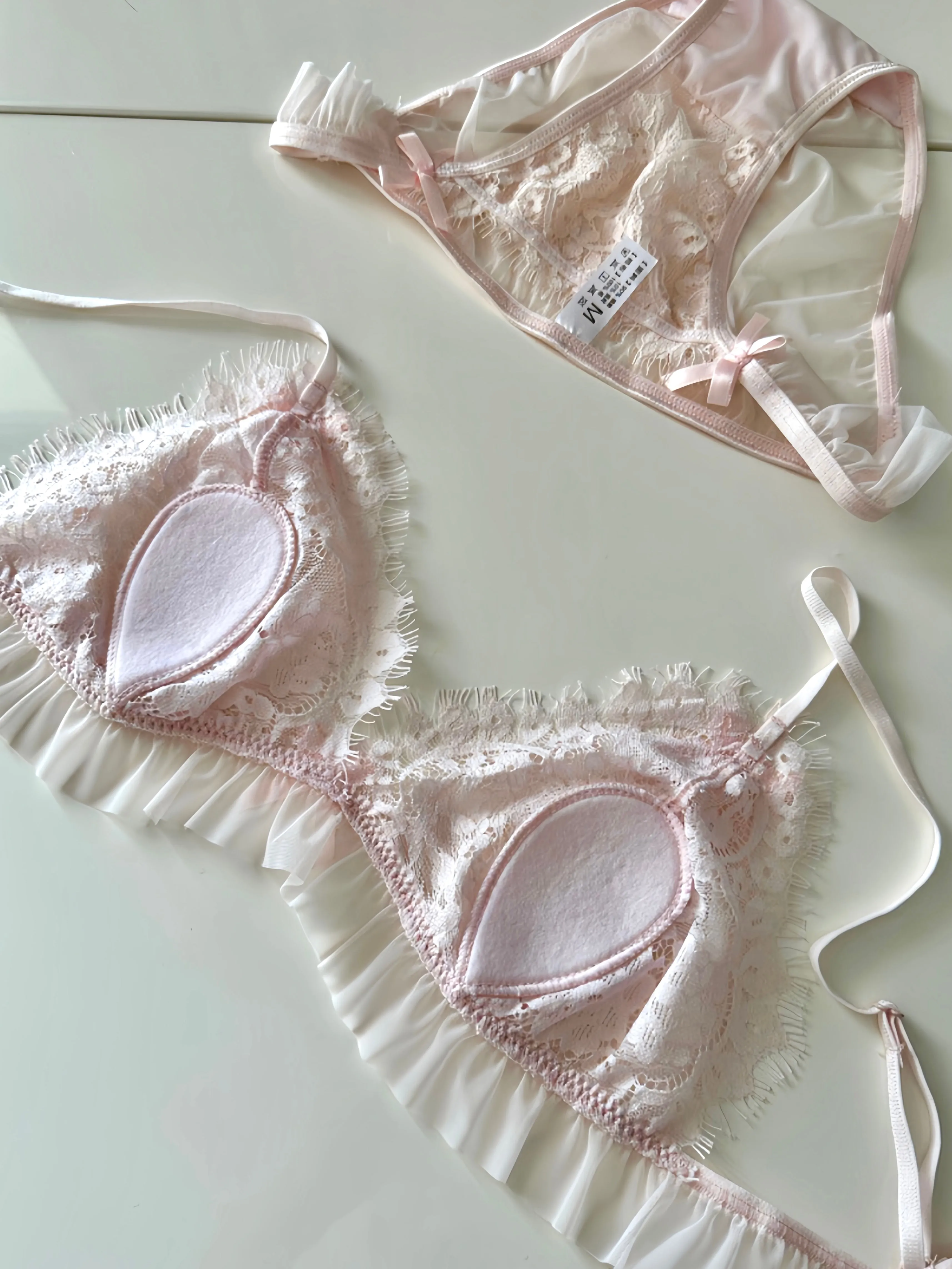 Angelic Soft Petals Lingerie Bralette Set