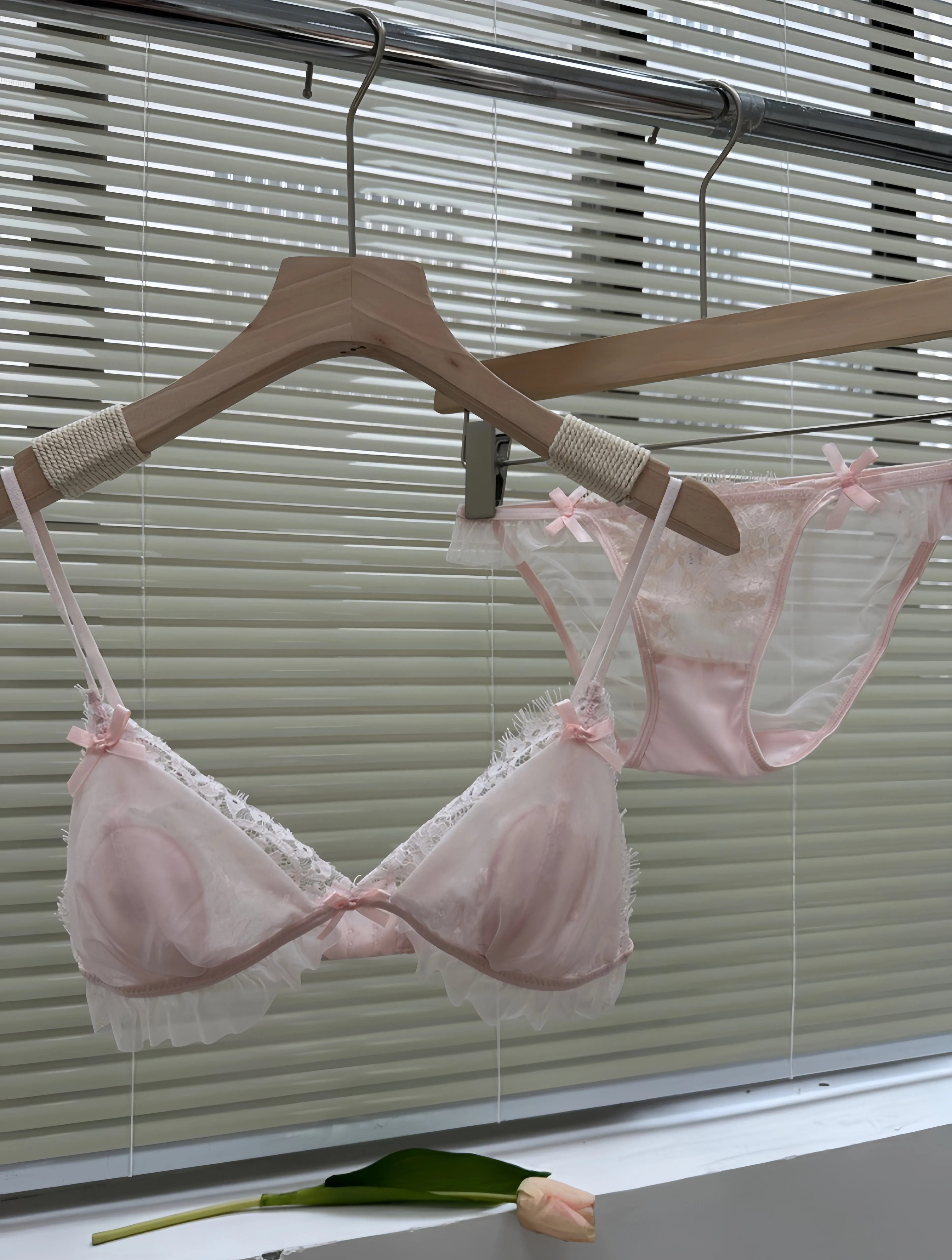 Angelic Soft Petals Lingerie Bralette Set