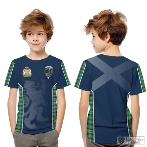 Arbuthnot Ancient Tartan Kid T-Shirt with Family Crest and Lion Rampant Vibes Sport Style