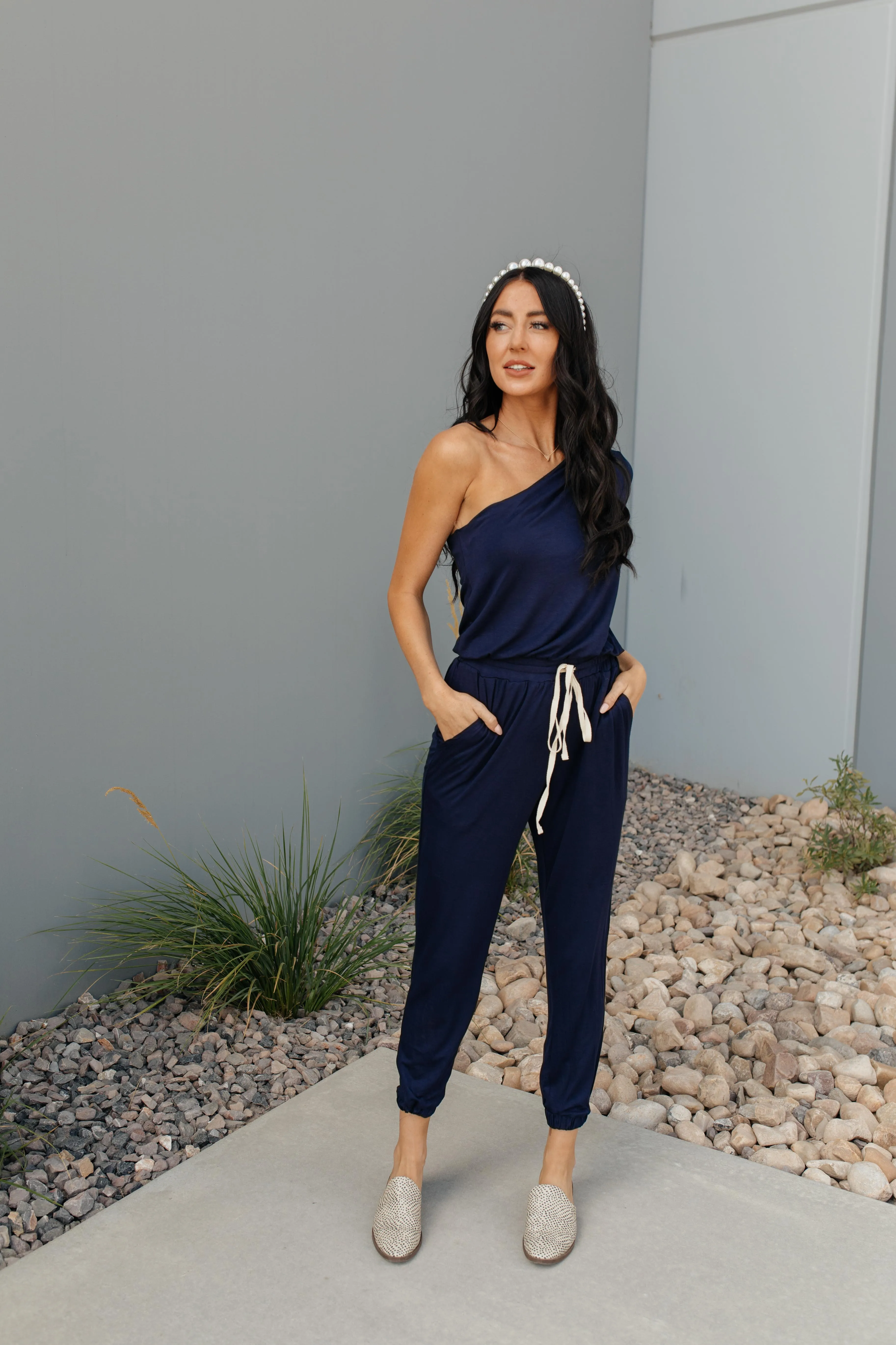 Arm And A Leg Jumpsuit In Navy