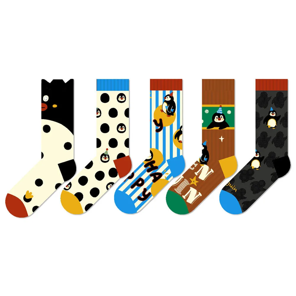 Beligogo Adorable Penguin Cotton Crew Socks