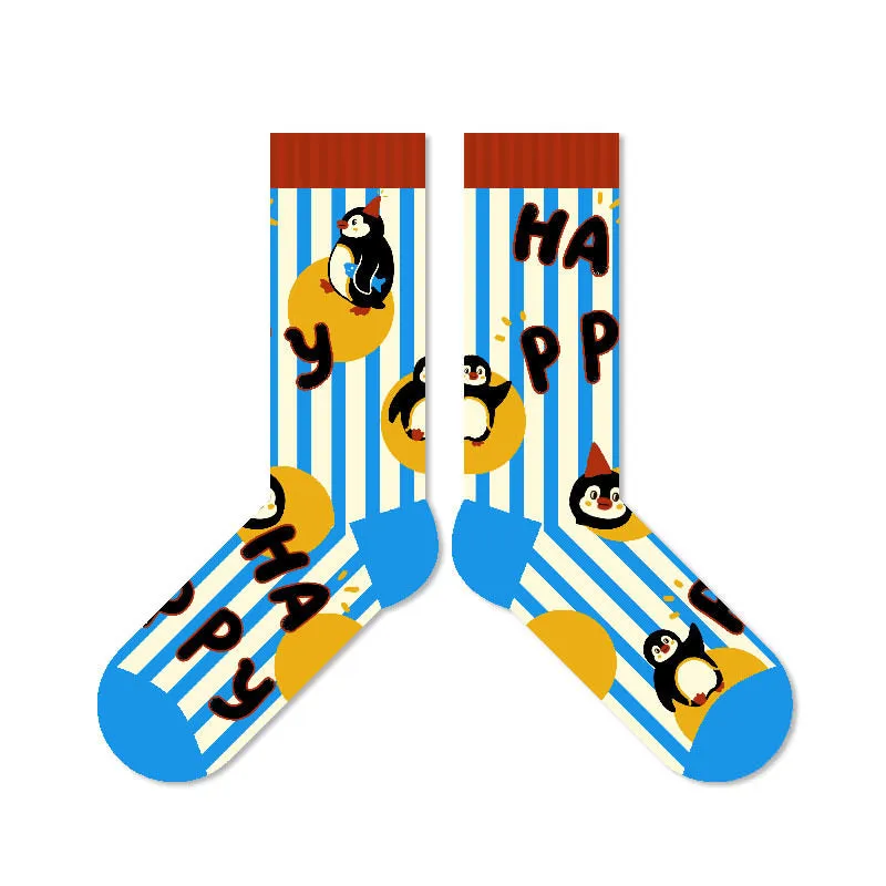 Beligogo Adorable Penguin Cotton Crew Socks