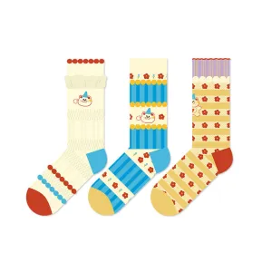 Beligogo Colorful Patterned Crew Socks for Women Spring Collection