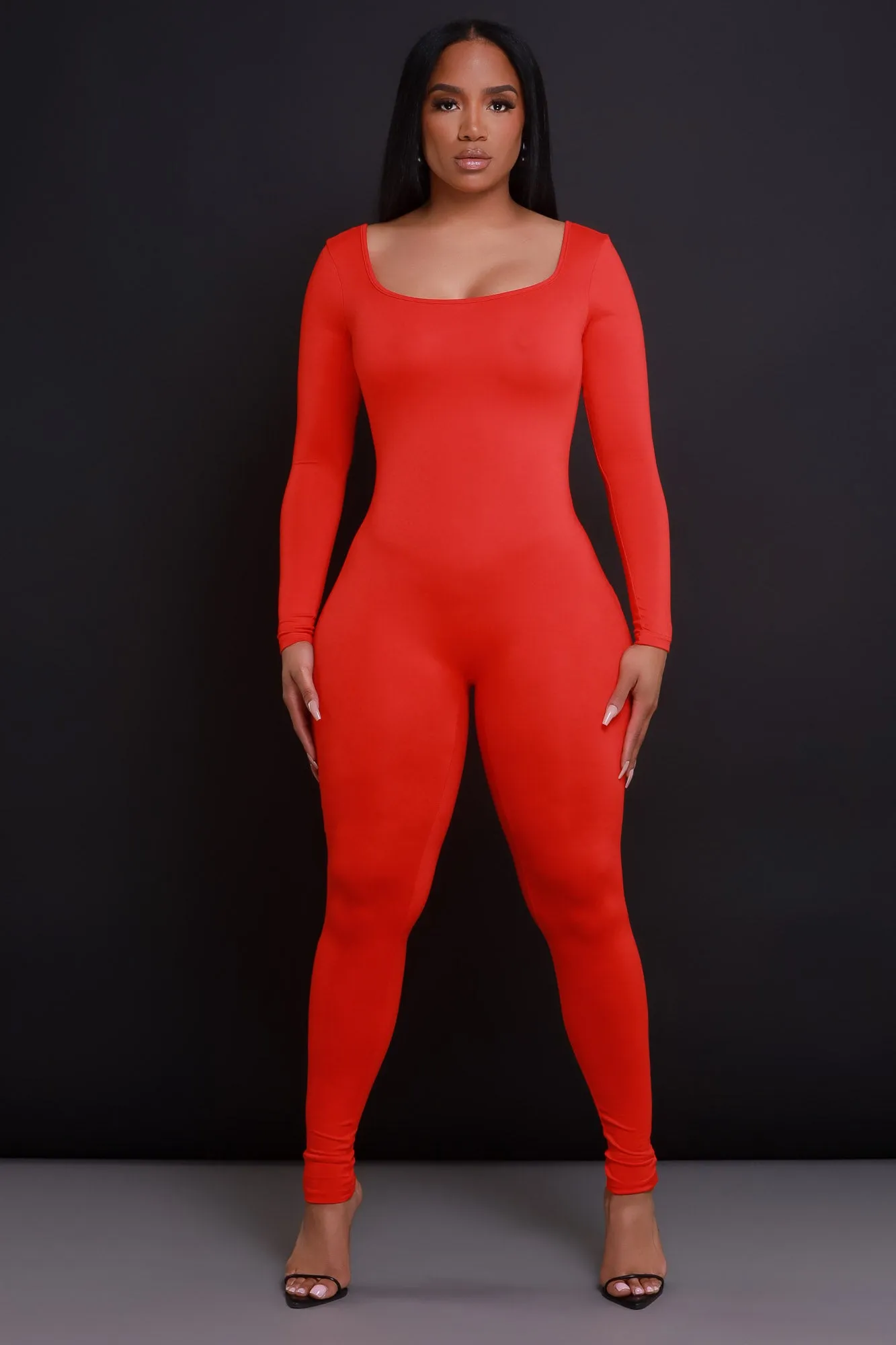 Big Reveal Open Back Jumpsuit - Red