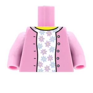 Cardigan over Flowery Top - Custom Design Minifigure Torso