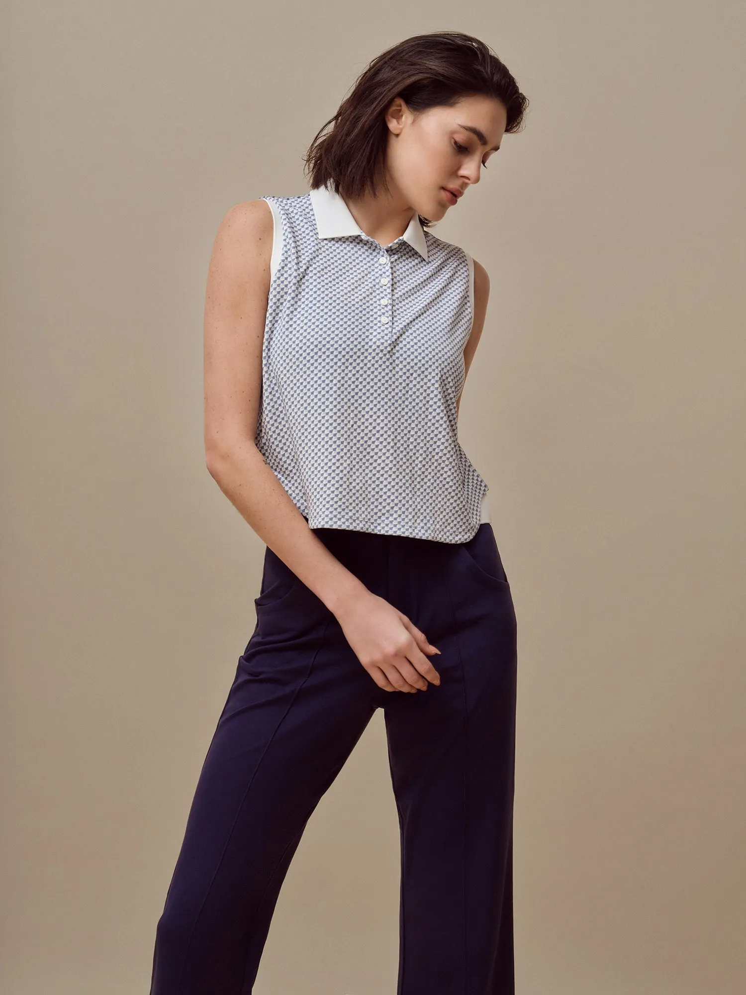 Classic Sleeveless Cropped Polo