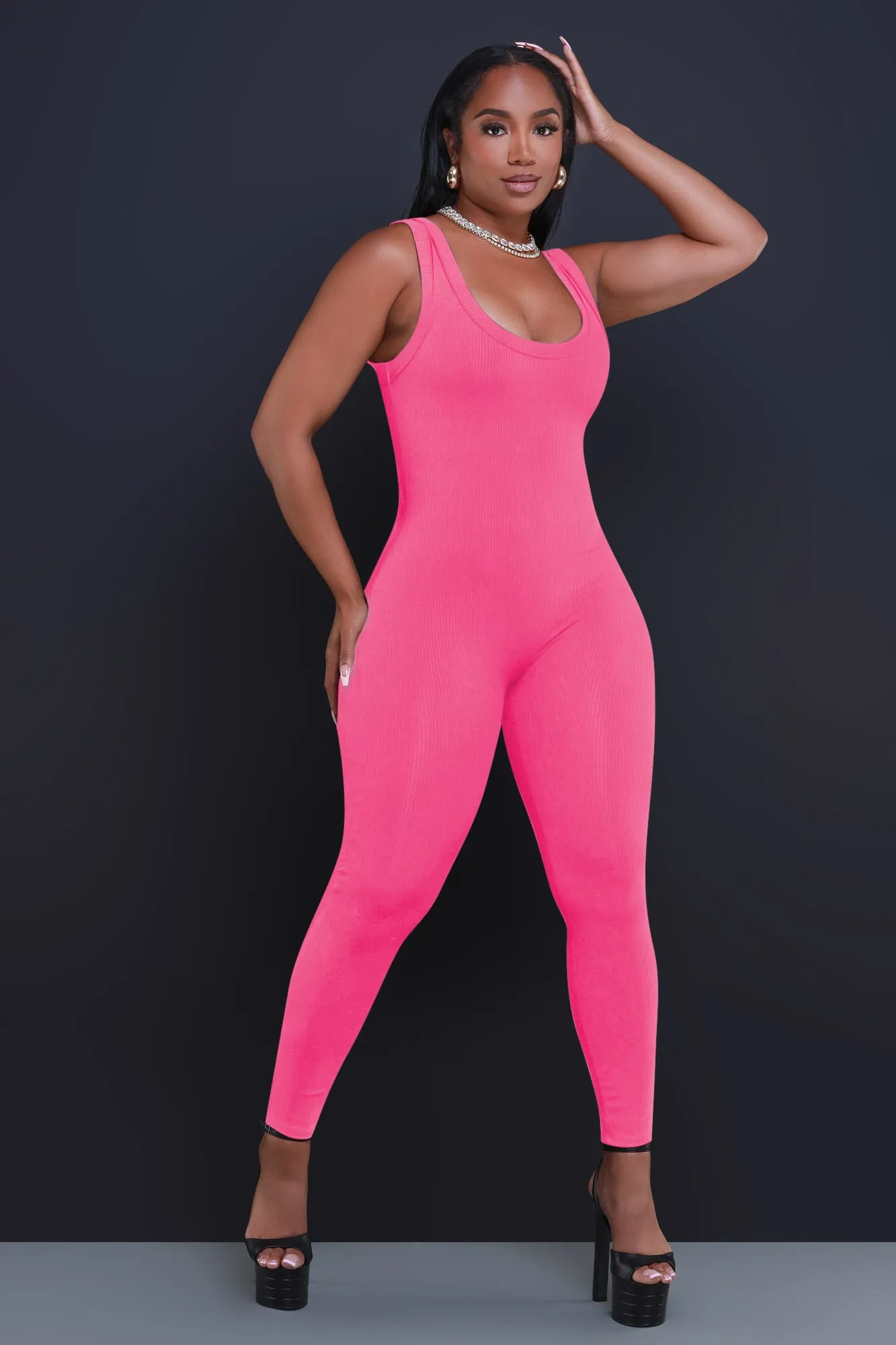 Cover Me Cellulite Deleter Sleeveless Jumpsuit - Magenta