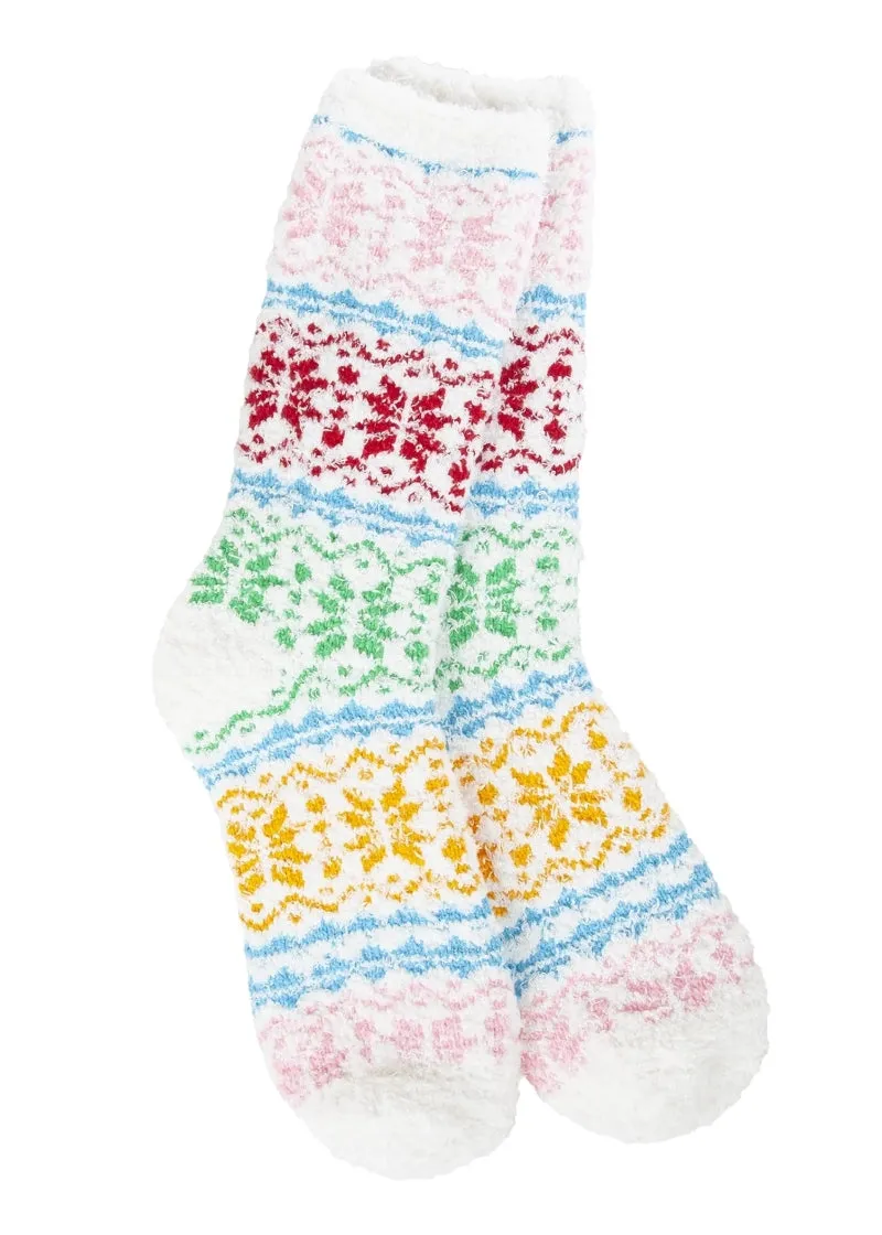 Cozy Winter Crew Socks (Fair Isle Whimsical)