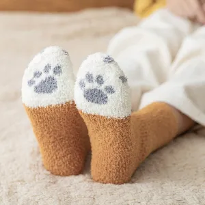 Furry Kitten Paw Socks