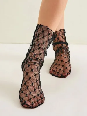 Geo Pattern Mesh Socks