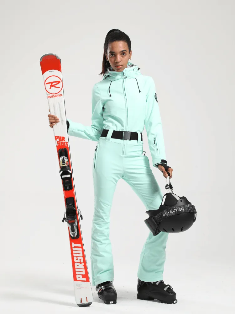 Gsou Snow Belted Flare Slim Ski Jumpsuit - Women's