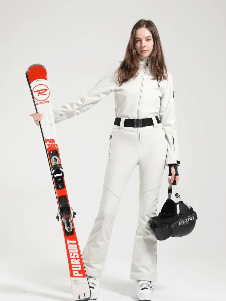 Gsou Snow Belted Flare Slim Ski Jumpsuit - Women's