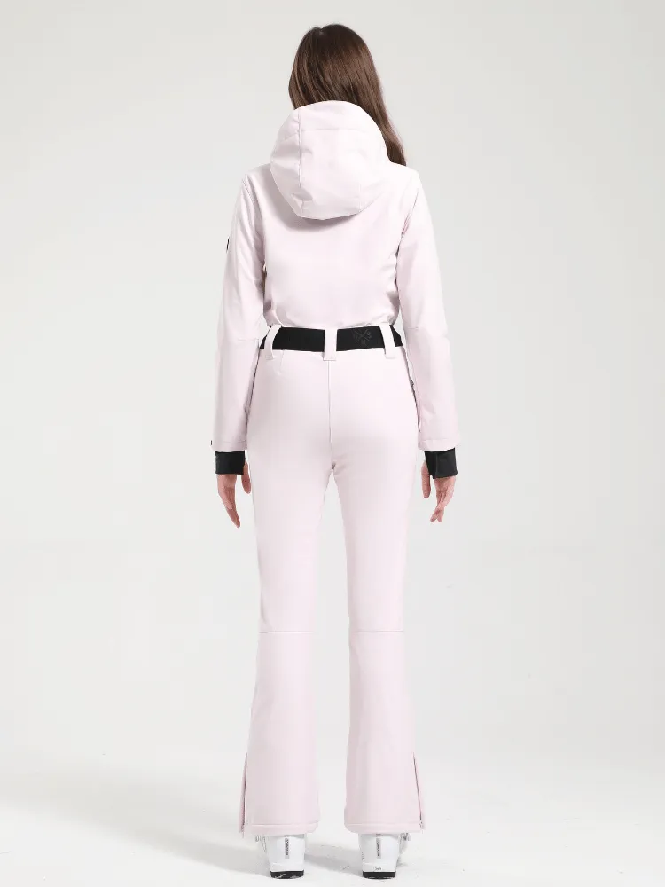 Gsou Snow Belted Flare Slim Ski Jumpsuit - Women's