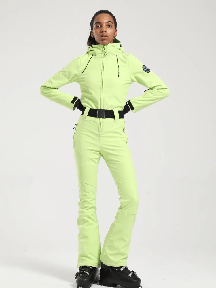 Gsou Snow Belted Flare Slim Ski Jumpsuit - Women's