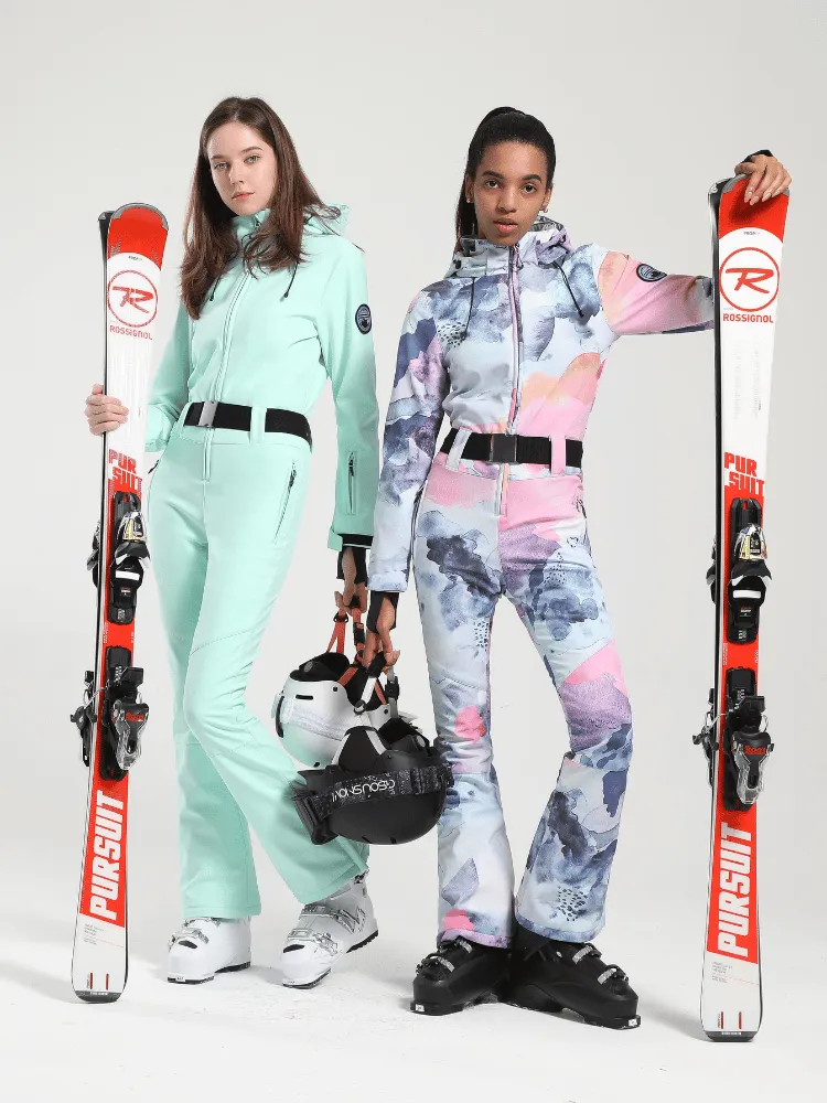 Gsou Snow Belted Flare Slim Ski Jumpsuit - Women's