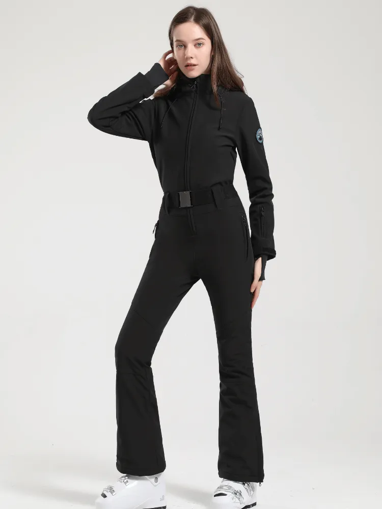 Gsou Snow Belted Flare Slim Ski Jumpsuit - Women's