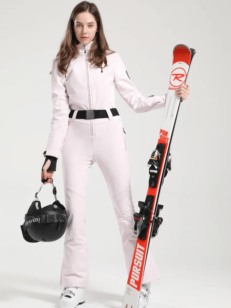 Gsou Snow Belted Flare Slim Ski Jumpsuit - Women's