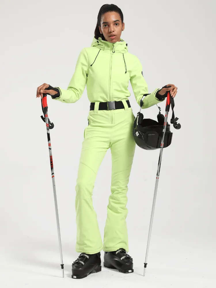 Gsou Snow Belted Flare Slim Ski Jumpsuit - Women's