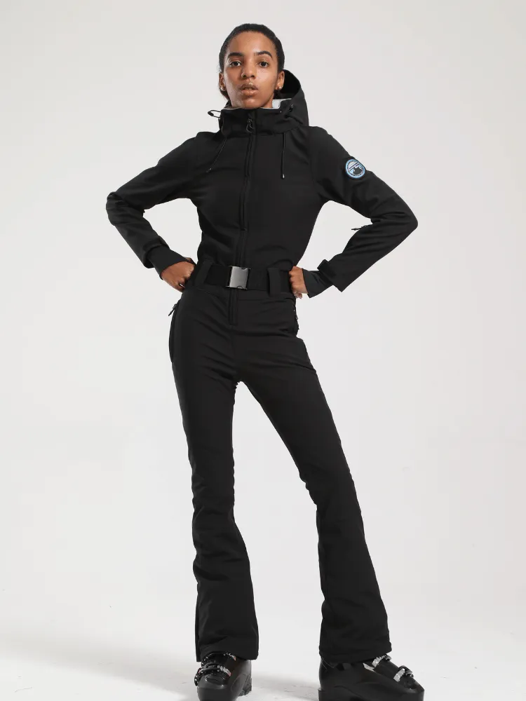 Gsou Snow Belted Flare Slim Ski Jumpsuit - Women's