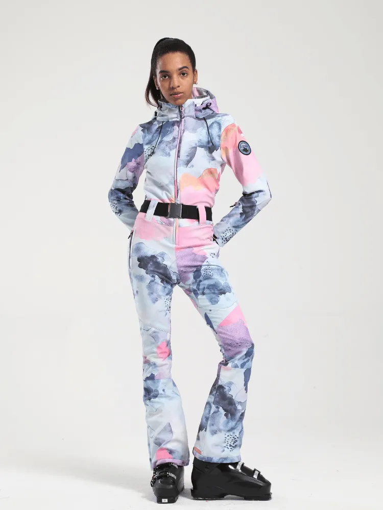 Gsou Snow Belted Flare Slim Ski Jumpsuit - Women's