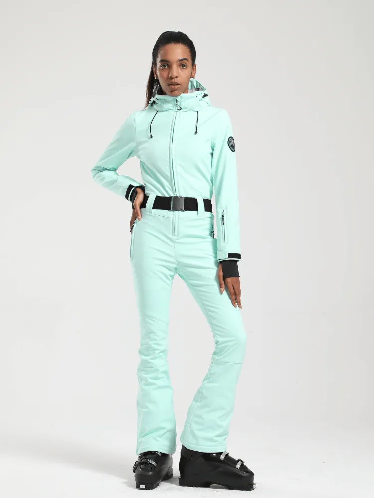 Gsou Snow Belted Flare Slim Ski Jumpsuit - Women's