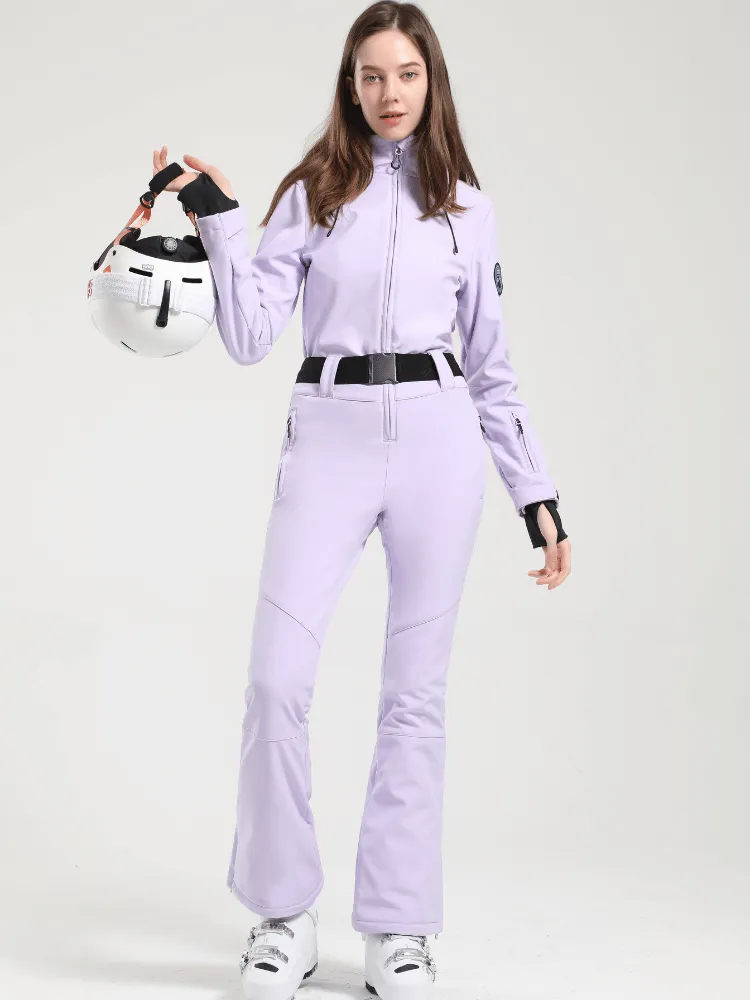 Gsou Snow Belted Flare Slim Ski Jumpsuit - Women's