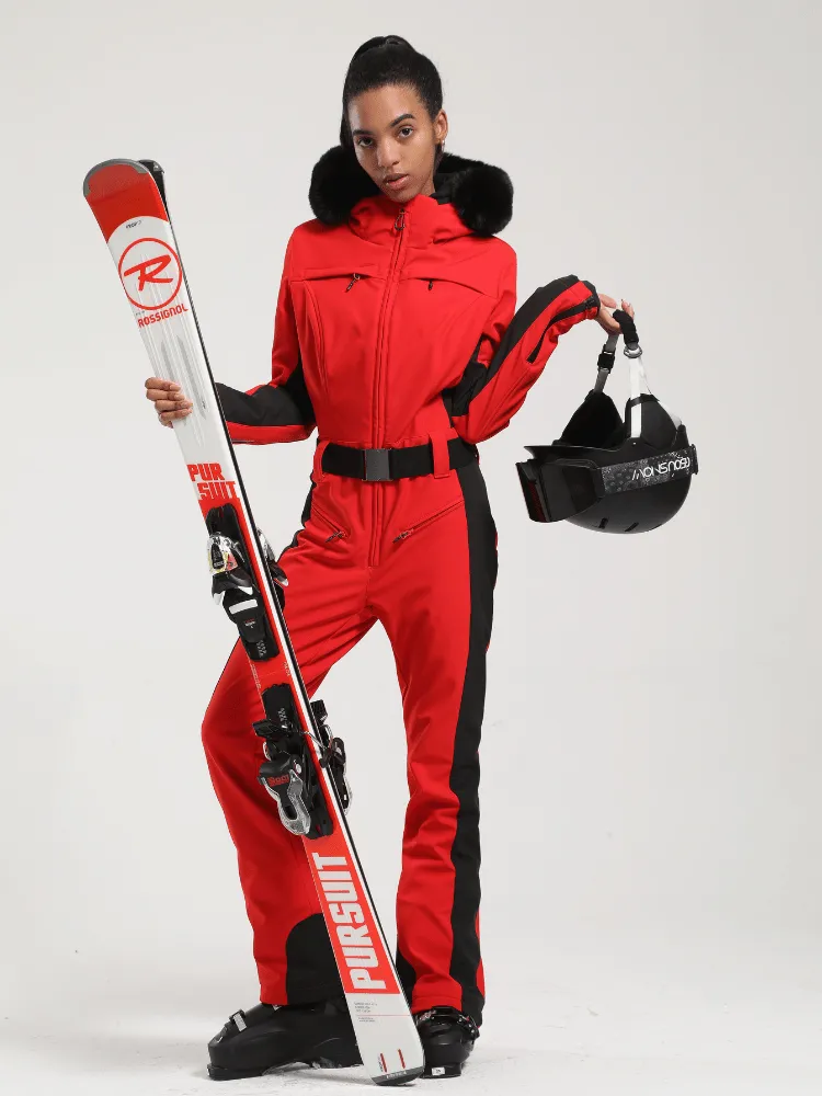 Gsou Snow Faux-Fur Slim Ski Jumpsuit - Women's