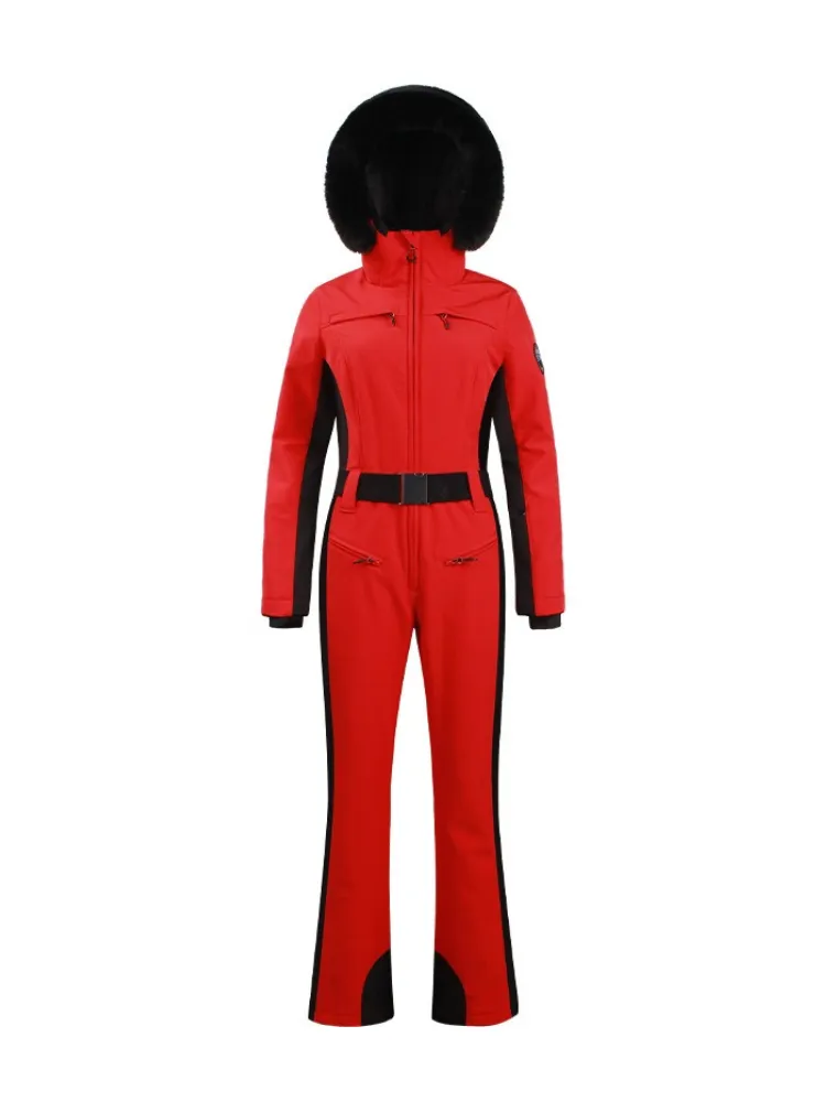 Gsou Snow Faux-Fur Slim Ski Jumpsuit - Women's