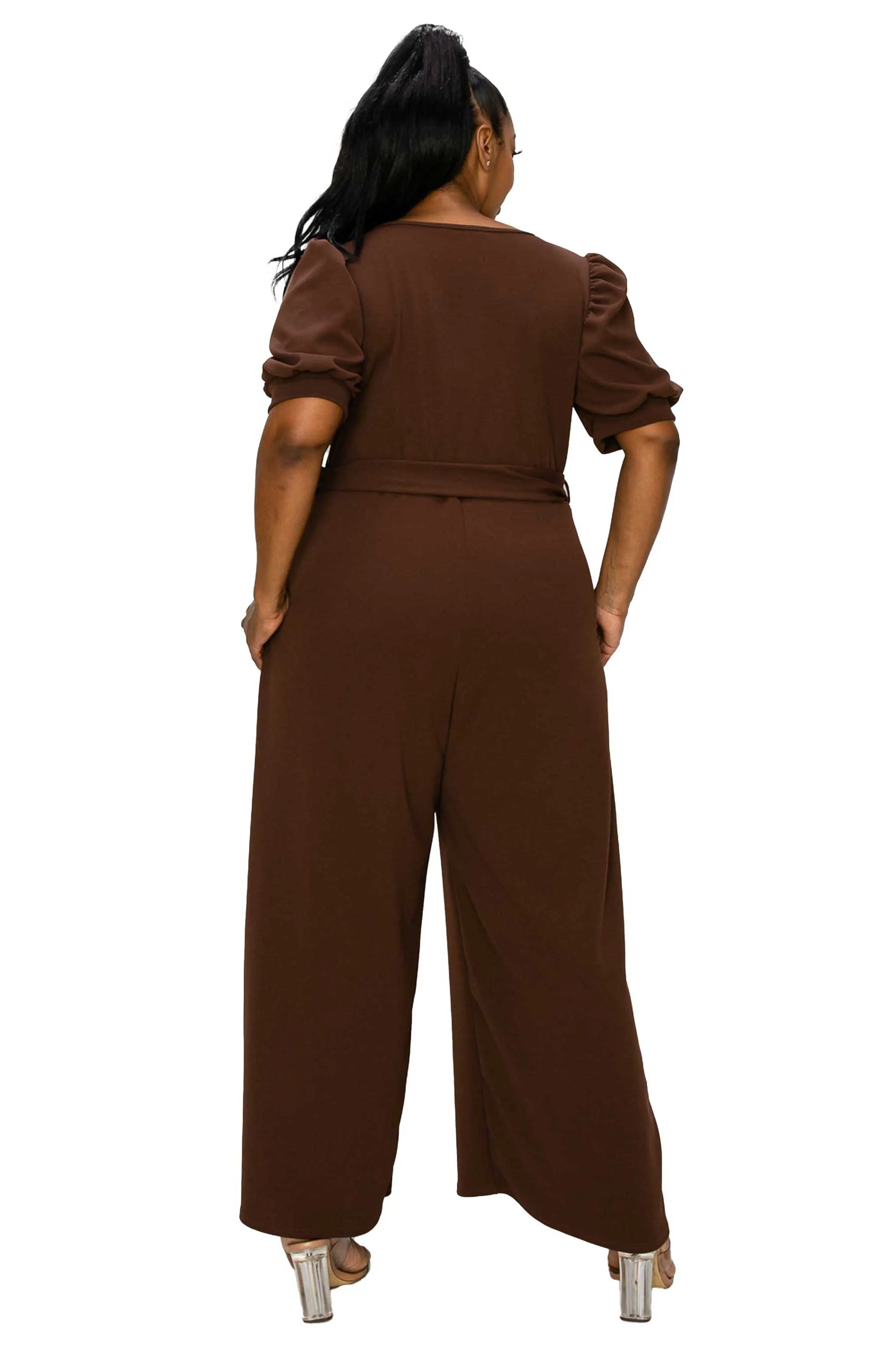 Iris Surplice Belted Pocket Jumpsuit