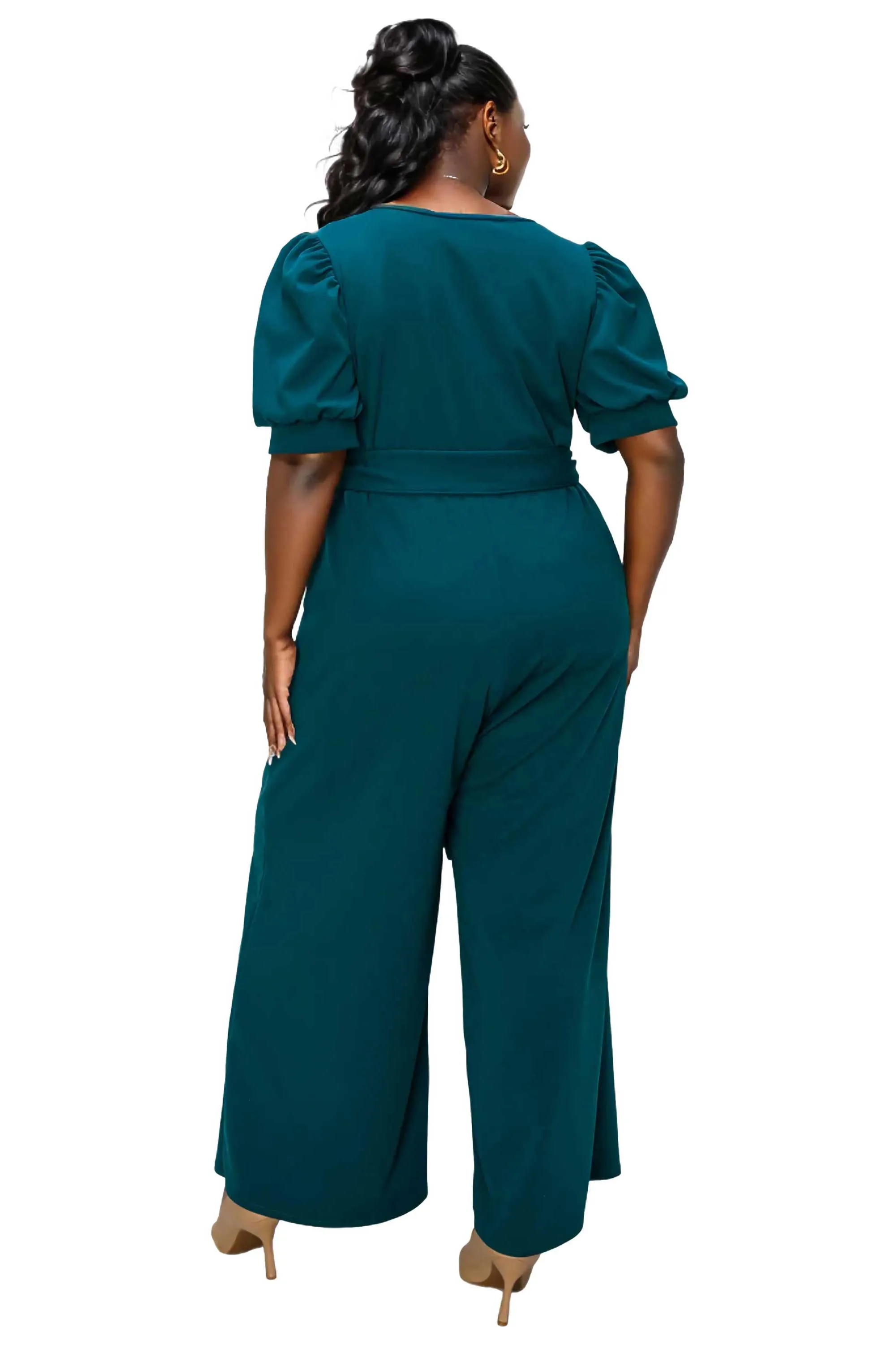 Iris Surplice Belted Pocket Jumpsuit