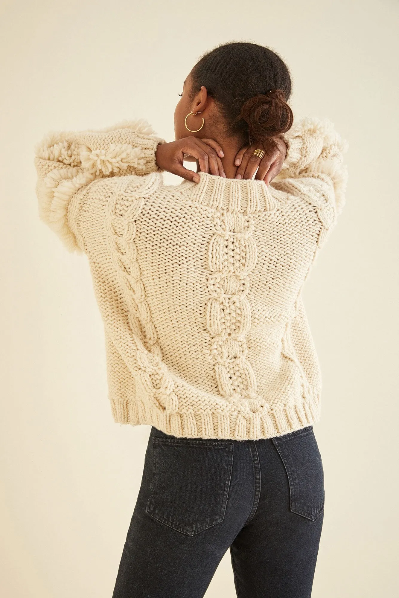 Kordal Cable Knit Fringe Sweater