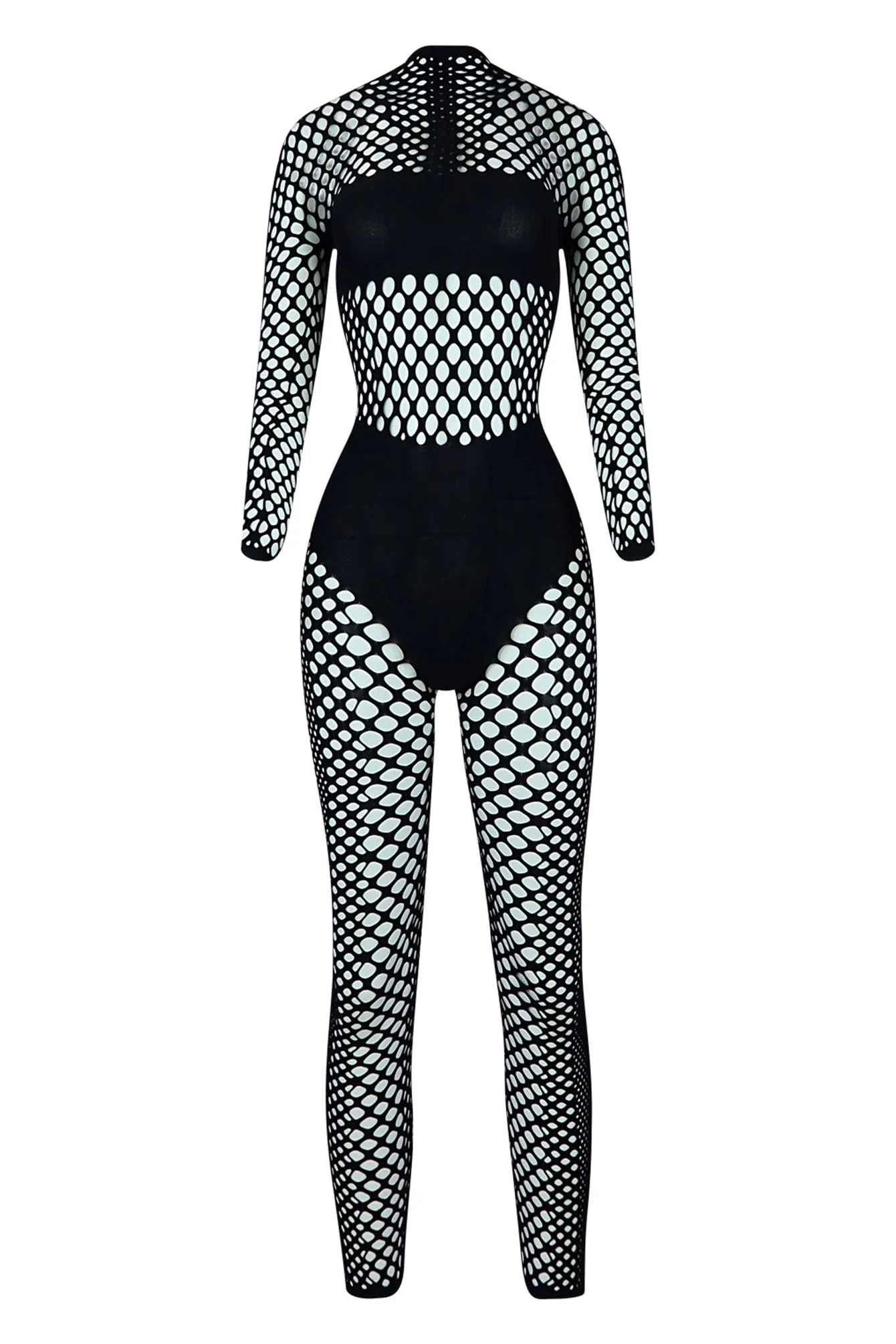 Like A Shadow Seamless Netted Long Sleeve Jumpsuit