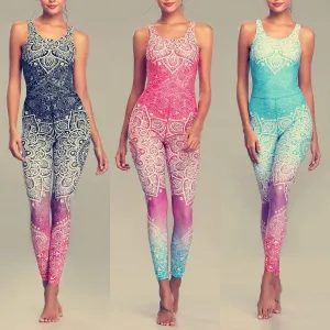 Mandala Print One Piece Yoga Jumpsuit