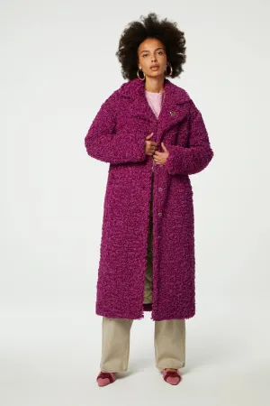 Nicole Faux Fur Raspberry Coat