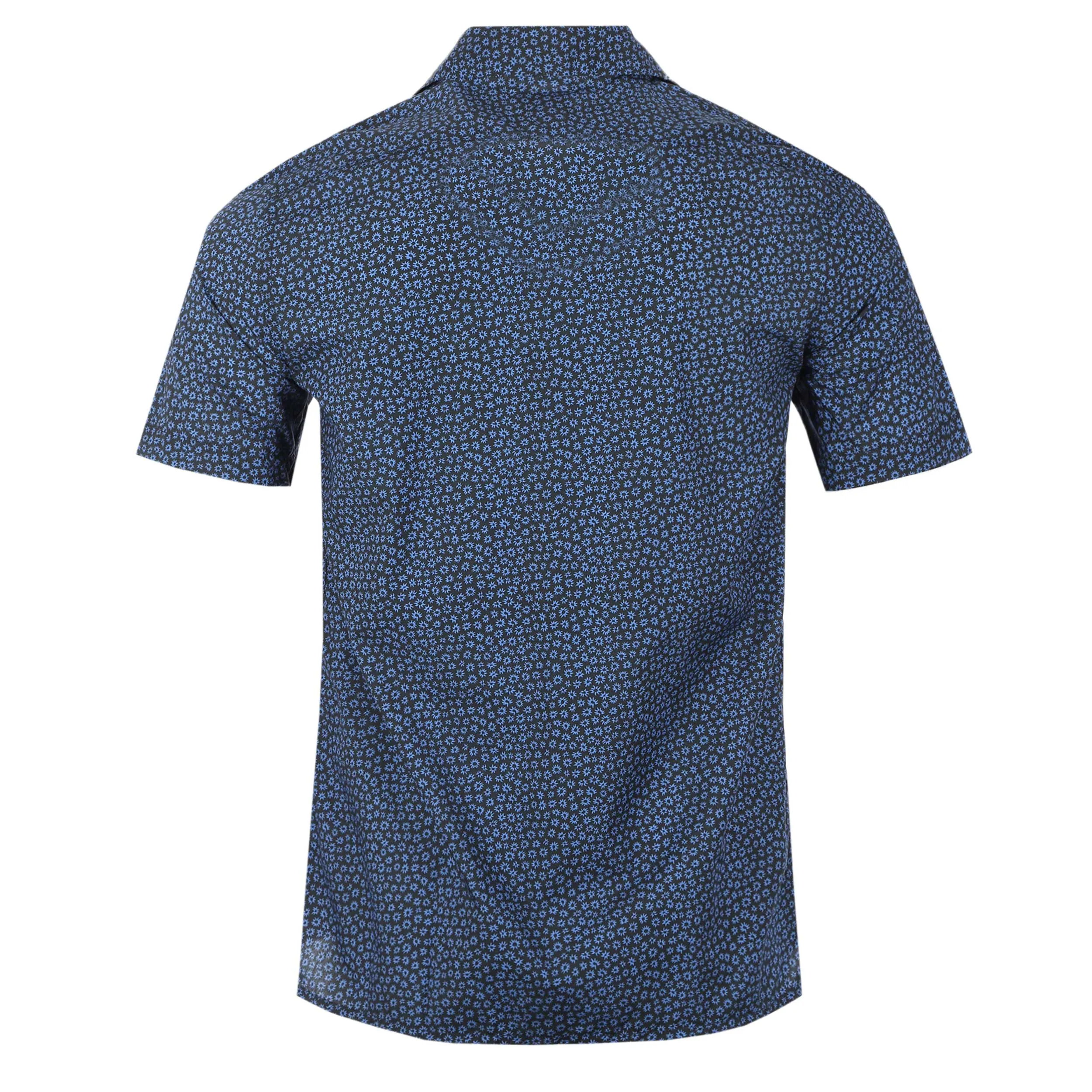 Paul Smith Small Floral Reg Fit SS Shirt in Navy