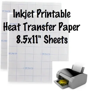 Printable Heat Transfer Vinyl - 1 Sheet Inkjet Printable HTV Jet-Pro SS Printable Heat Transfer Paper 8.5x11" Sheets Light Fabric Printable HTV