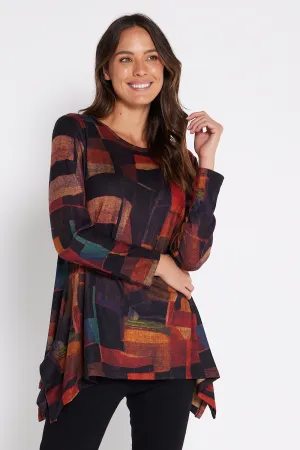 Printed Andrea Top - Russet Patchwork