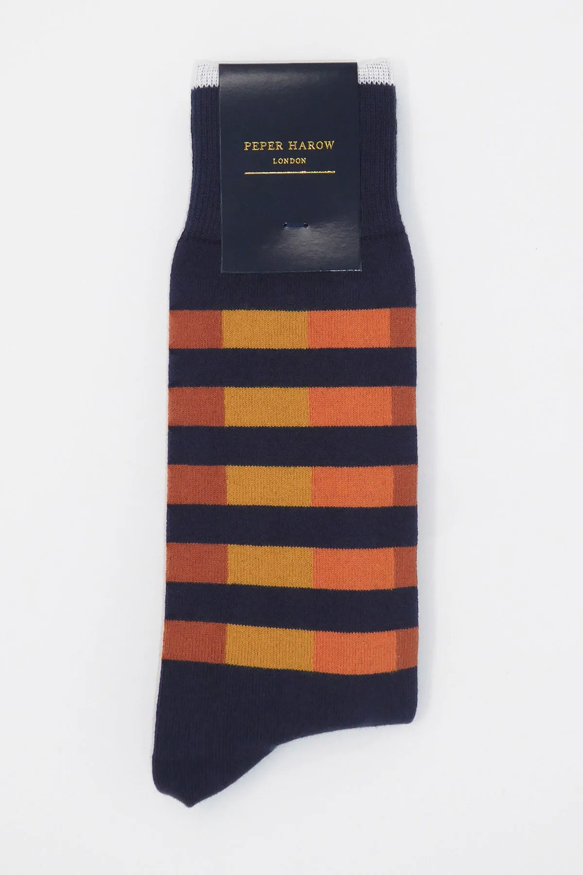 Quad Stripe Men's Socks - Navy