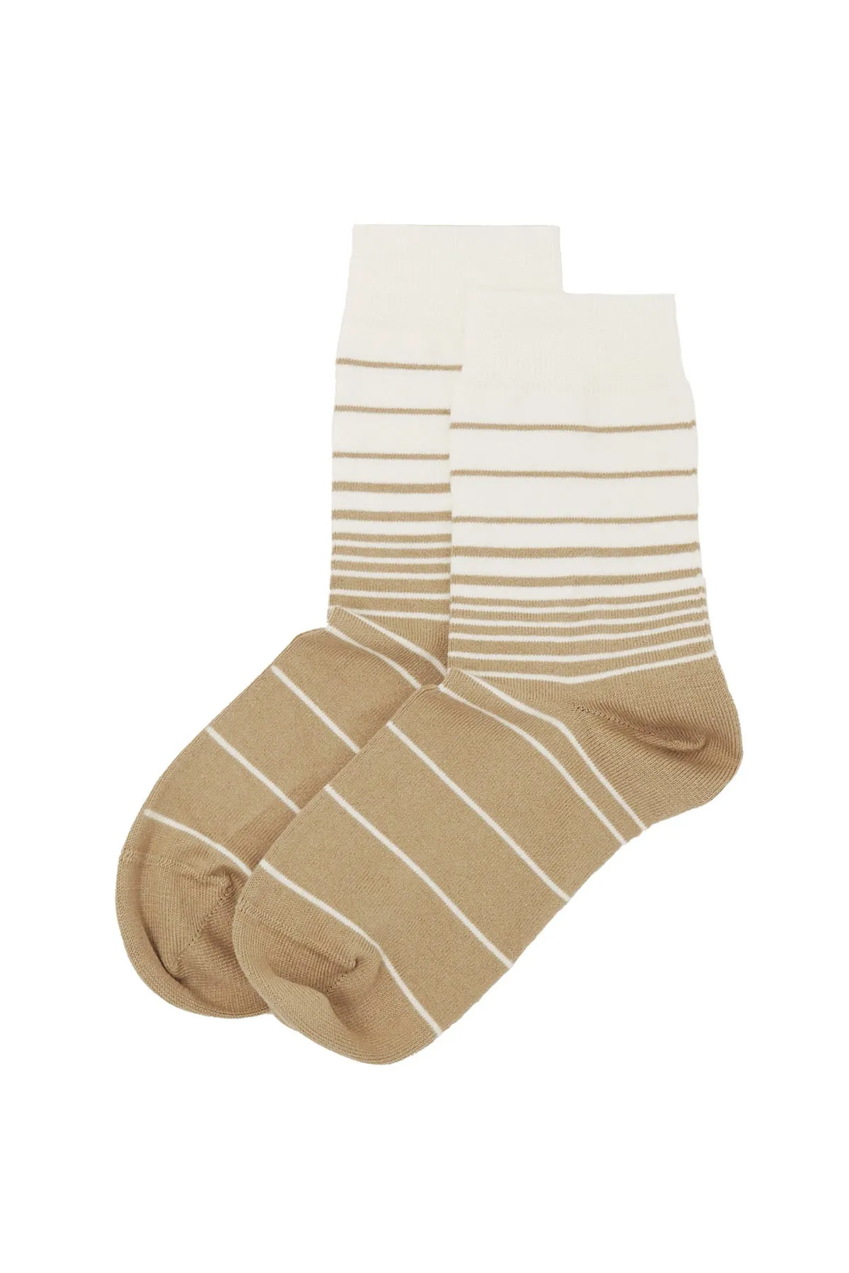 Retro Stripe Women's Socks - Beige