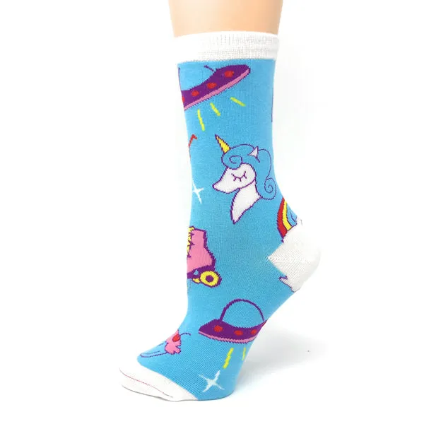 Socks: Cute AF Women's funny crew Unicorn socks