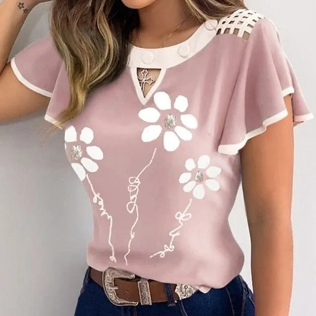 Summer Butterfly Short Sleeve Elegant Polka Dot Top